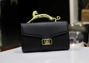 LANVIN Cross Body Women Bag with Long Belt (Black)