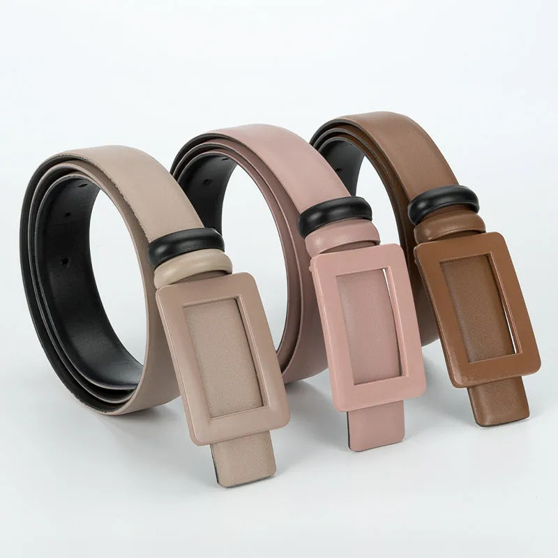 Leather Belt Wide Jeans Decorative Band Waist Seal Dress Versatile Two-Layer Women's
