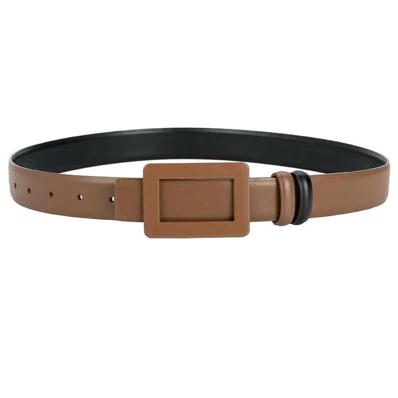 Leather Belt Wide Jeans Decorative Band Waist Seal Dress Versatile Two-Layer Women's