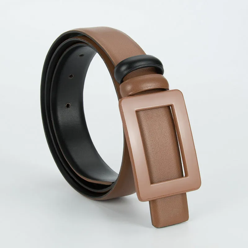 Leather Belt Wide Jeans Decorative Band Waist Seal Dress Versatile Two-Layer Women's