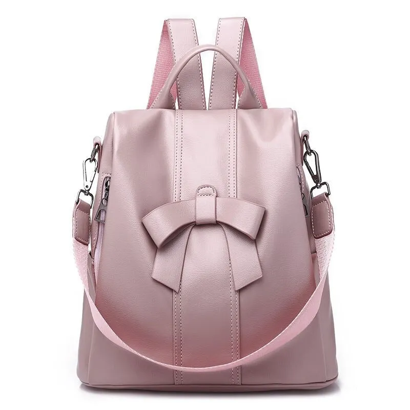 Leather Fashionable Backpack For Women