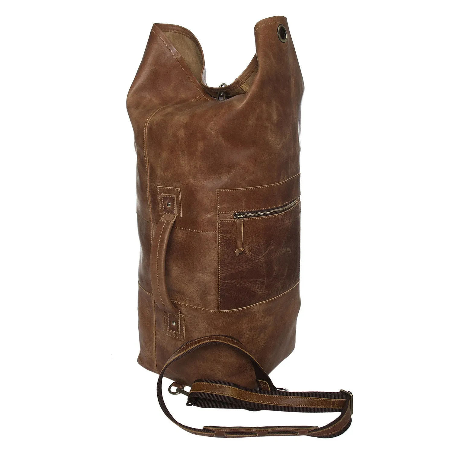 Leather Military Duffle Bag 24"