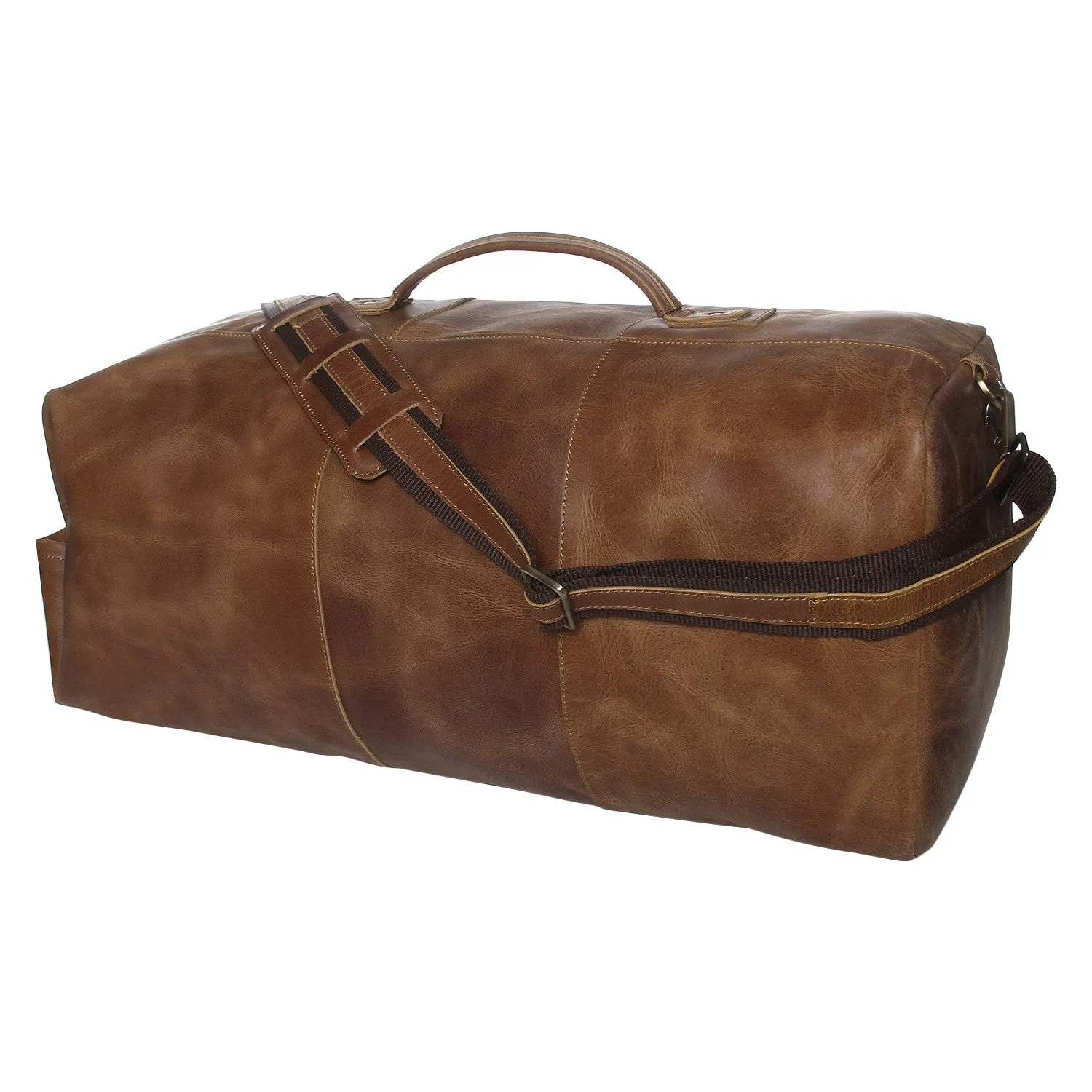 Leather Military Duffle Bag 24"
