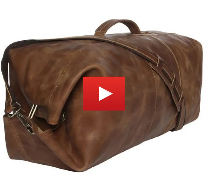Leather Military Duffle Bag 24"