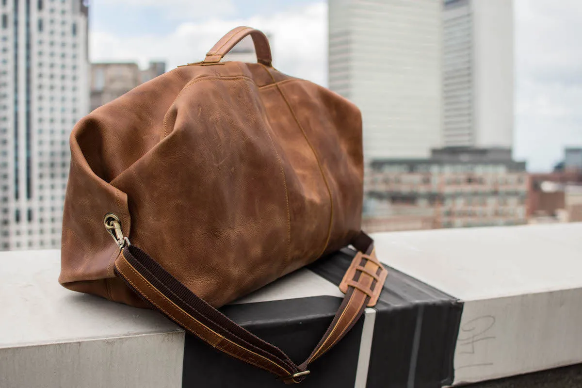 Leather Military Duffle Bag 24"