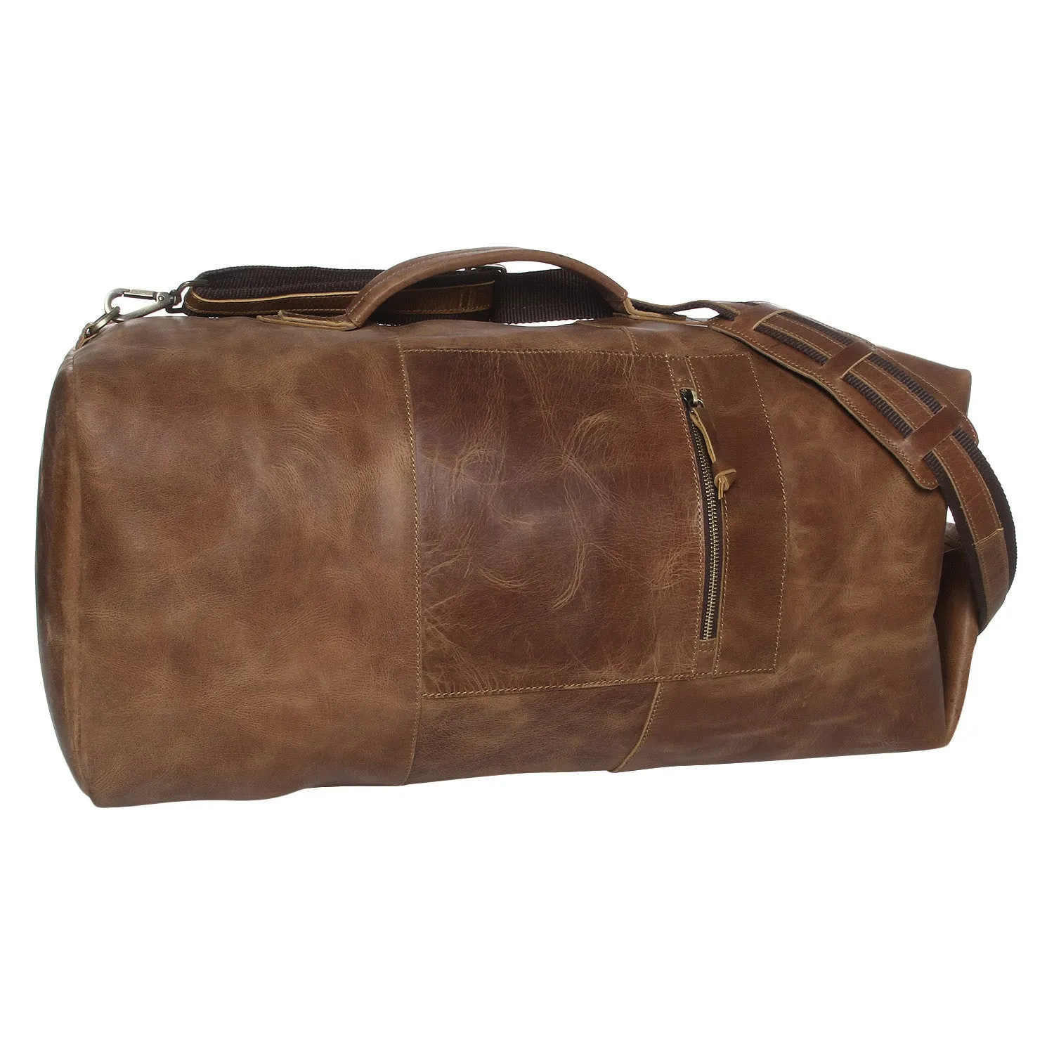 Leather Military Duffle Bag 24"