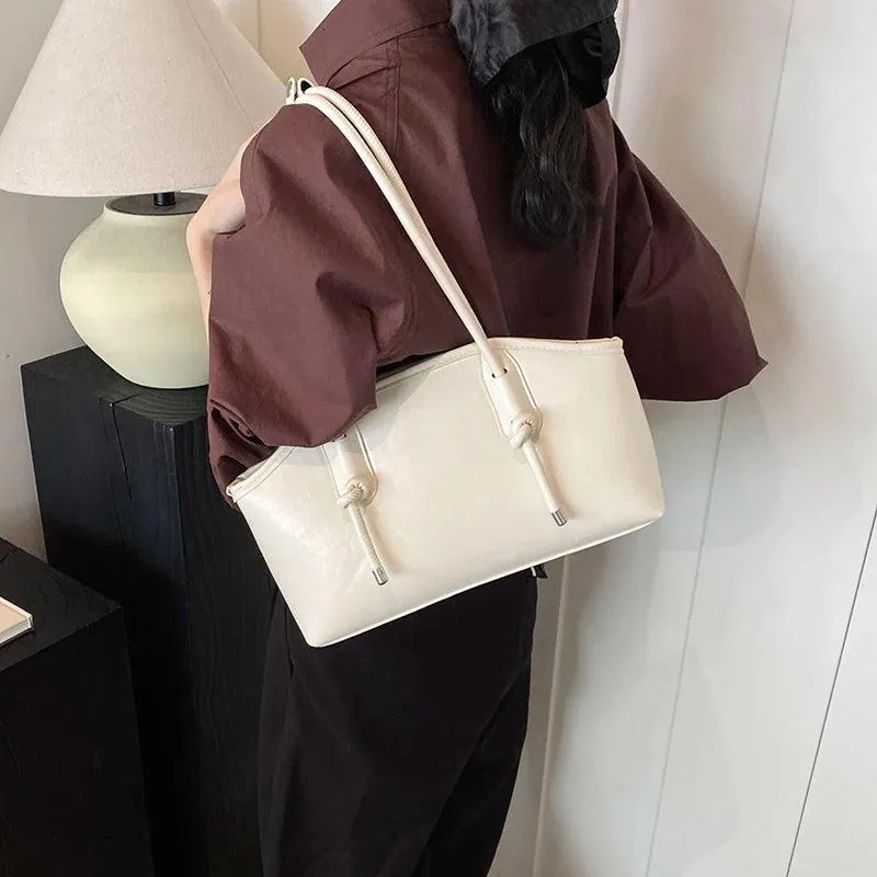 Leather Tote Bags Women Large Trapezoid Zipper Double Handles Handbag Purses