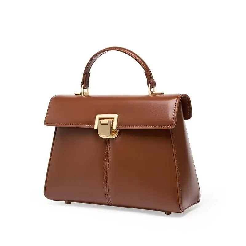 LuxeLeather Chic Closure Shoulder Bag