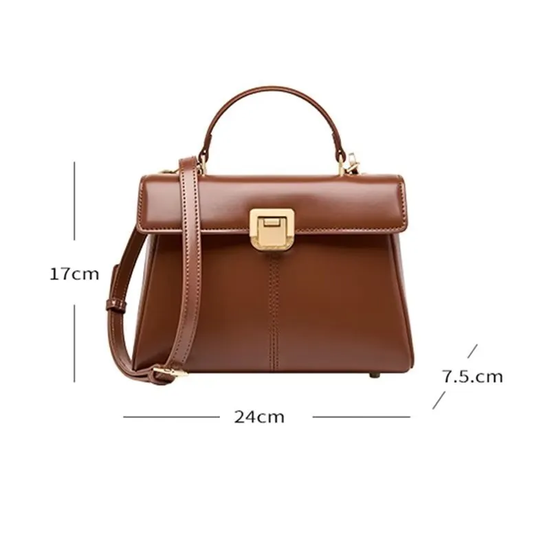 LuxeLeather Chic Closure Shoulder Bag