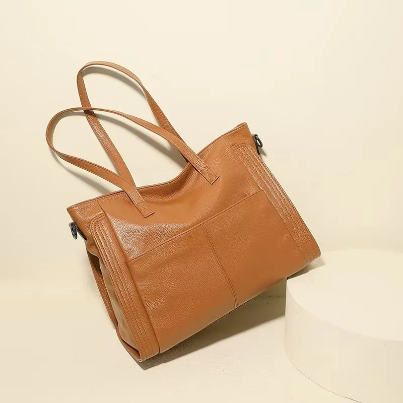 LuxLeather Zipper Shoulder Bag