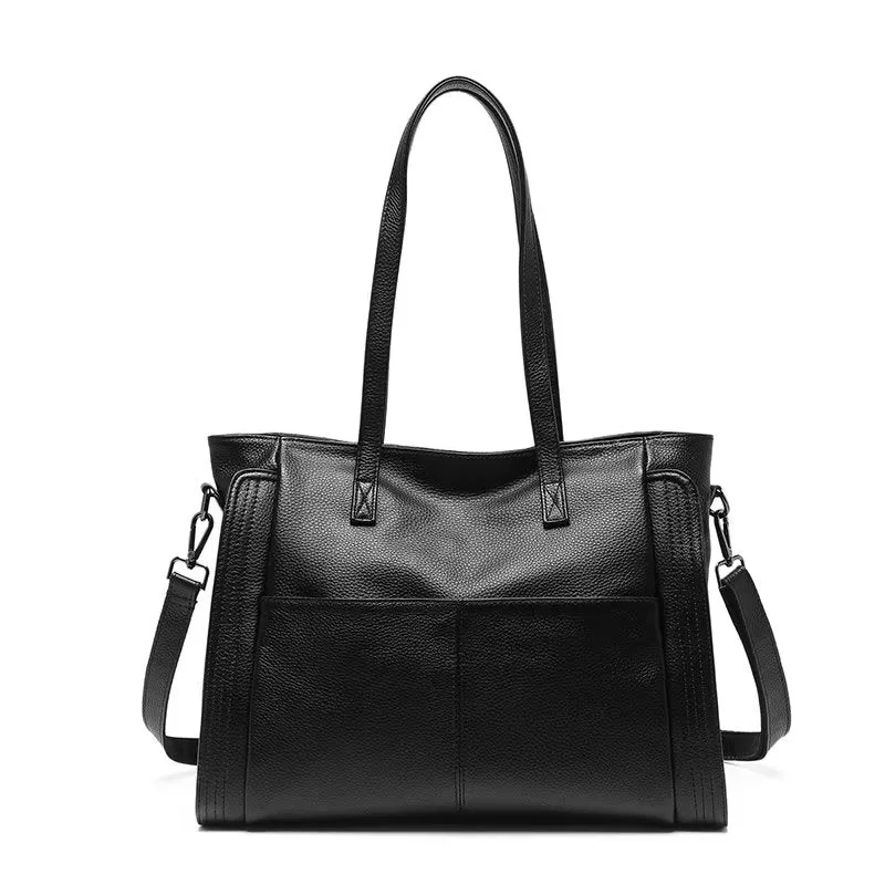 LuxLeather Zipper Shoulder Bag
