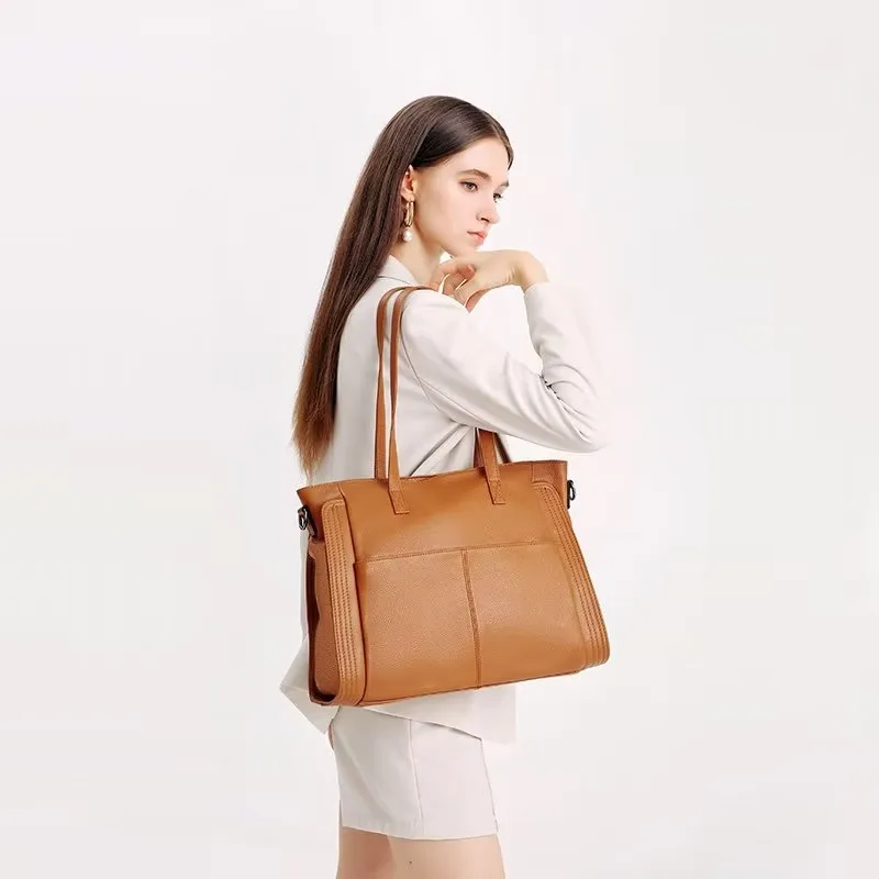 LuxLeather Zipper Shoulder Bag