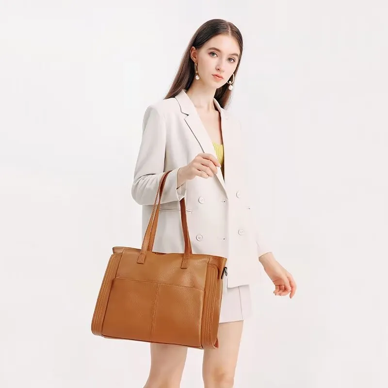 LuxLeather Zipper Shoulder Bag