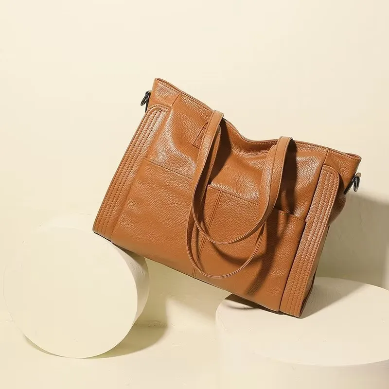 LuxLeather Zipper Shoulder Bag