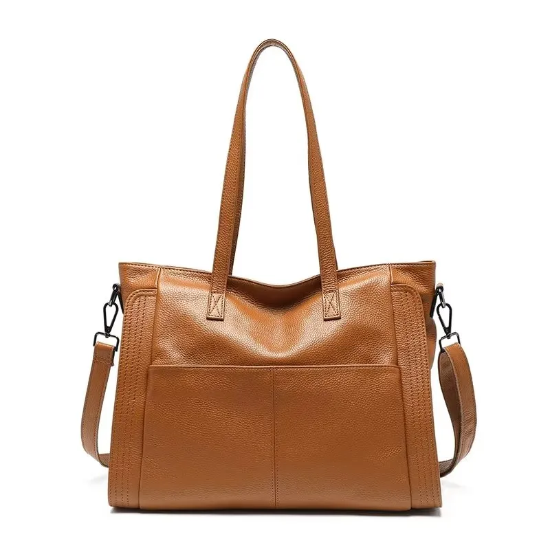 LuxLeather Zipper Shoulder Bag
