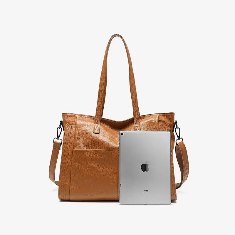 LuxLeather Zipper Shoulder Bag