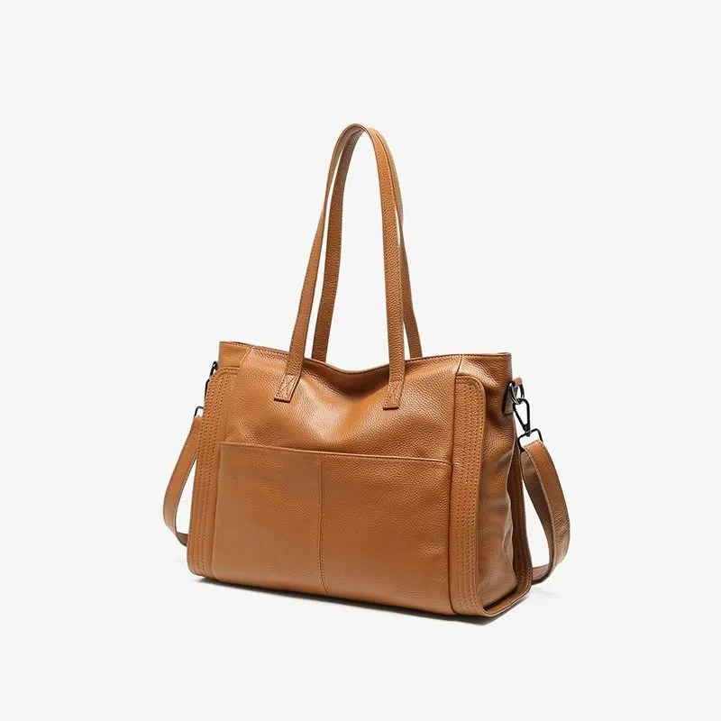 LuxLeather Zipper Shoulder Bag
