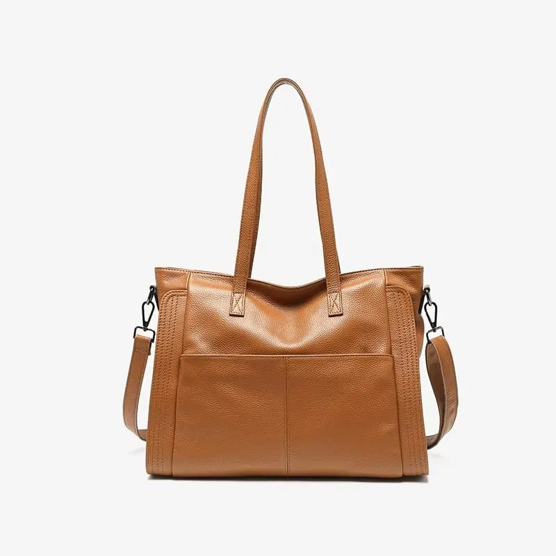 LuxLeather Zipper Shoulder Bag