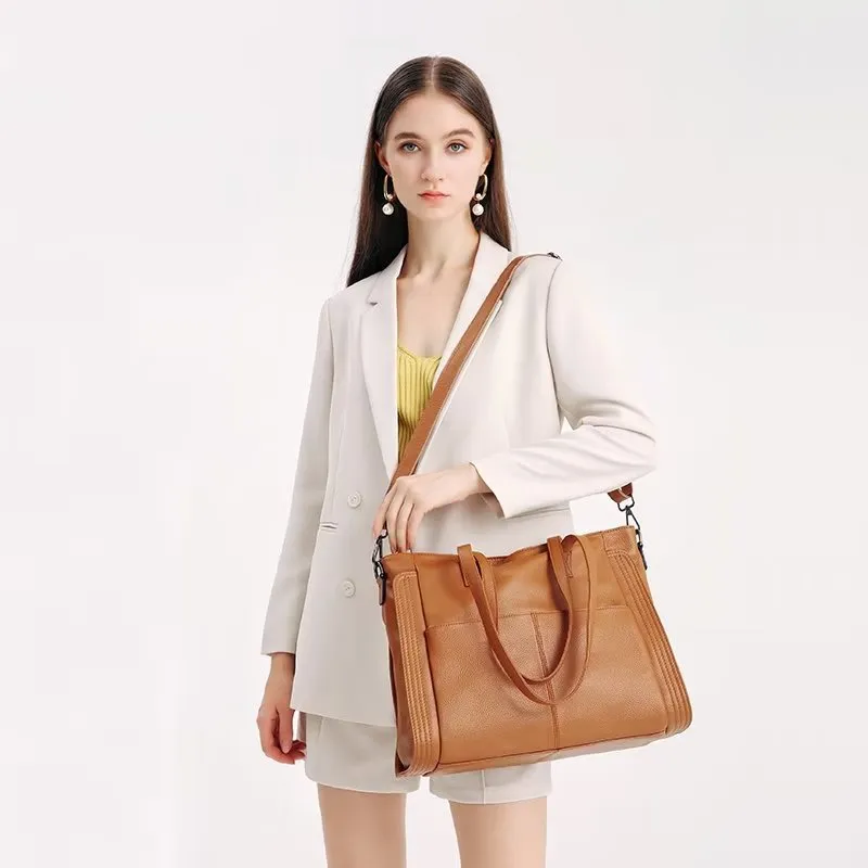 LuxLeather Zipper Shoulder Bag