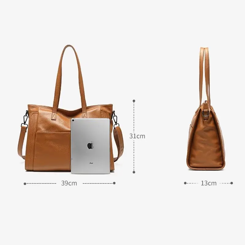 LuxLeather Zipper Shoulder Bag