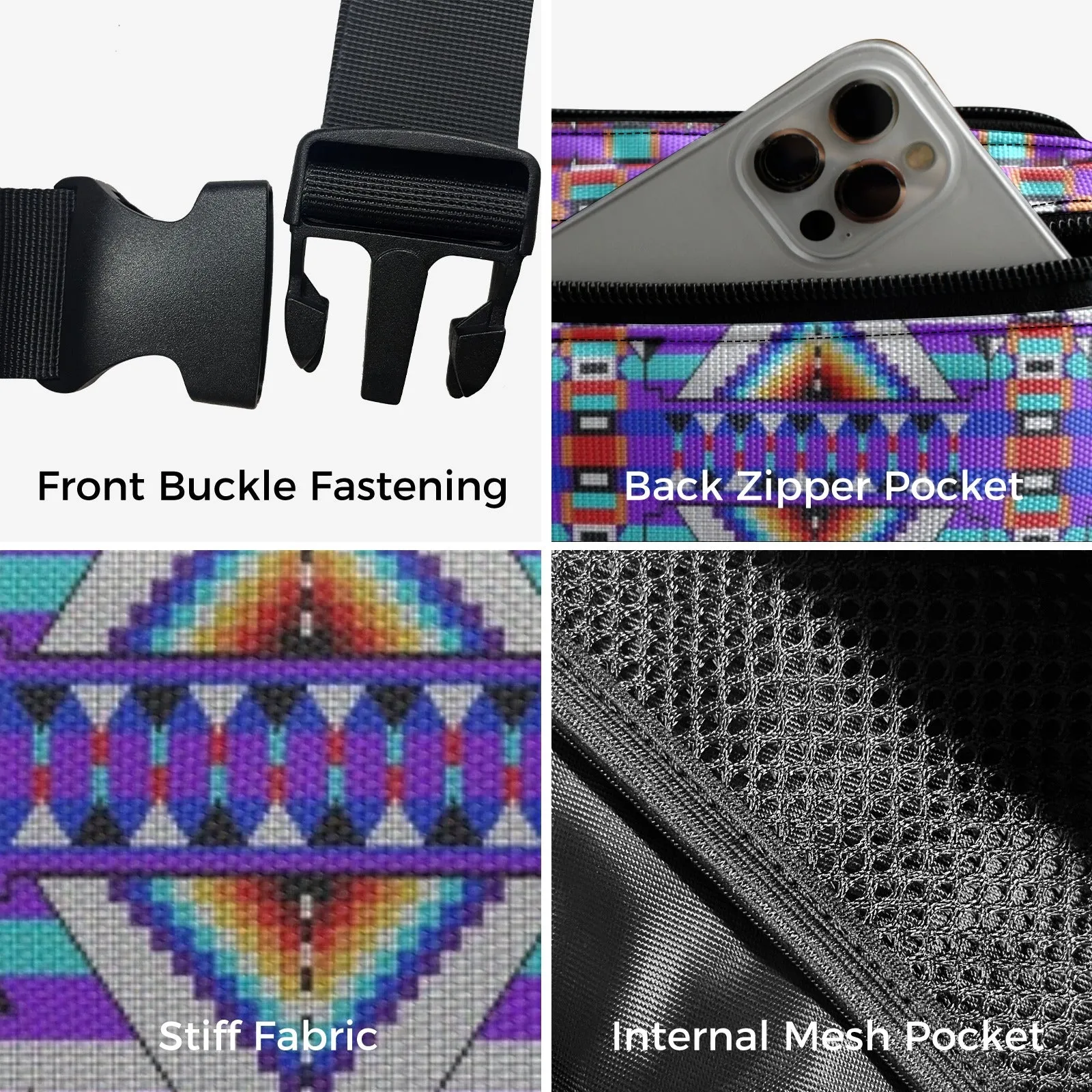 Medicine Blessing Purple Belt Bag