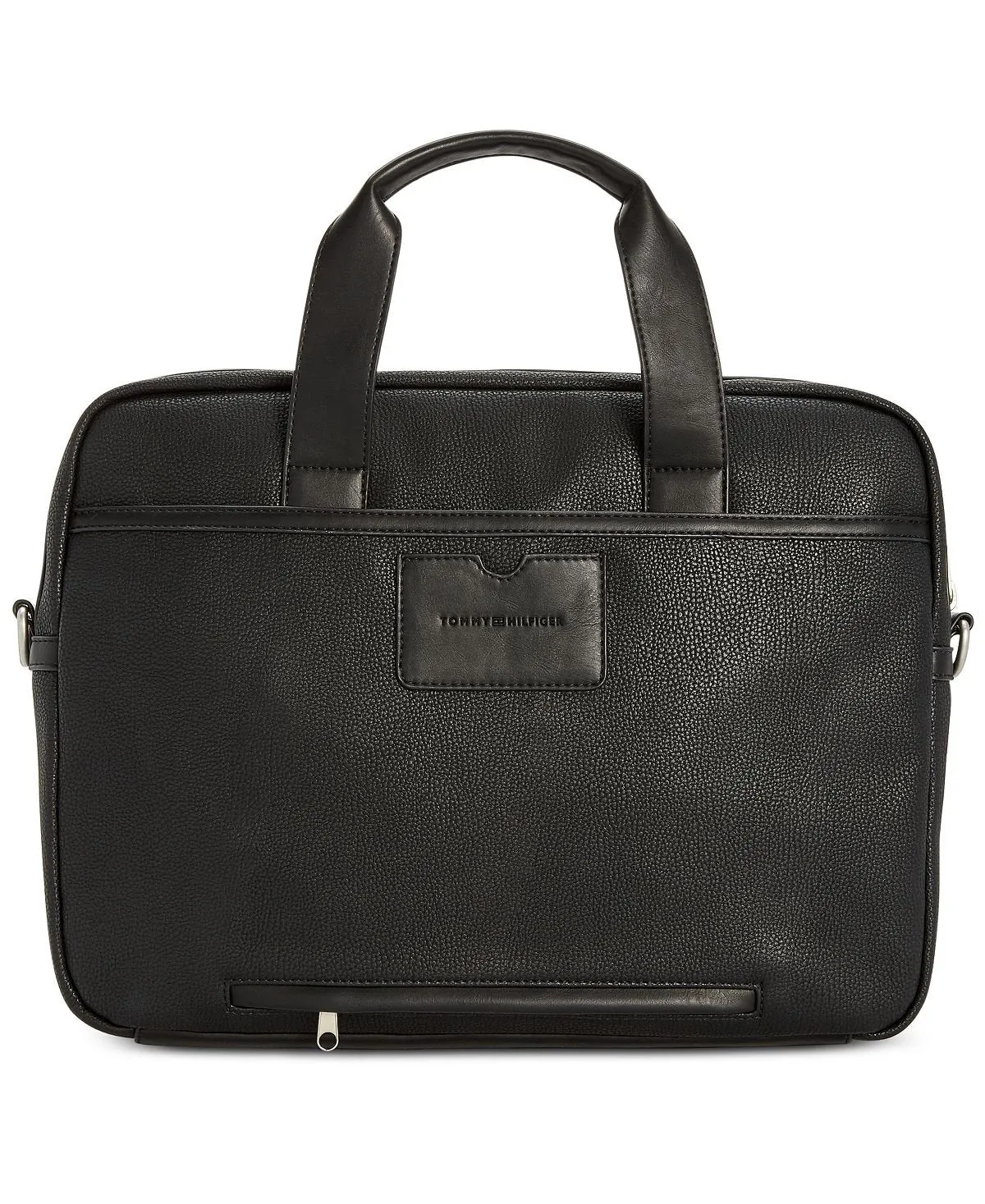 Men's Tommy Hilfiger Pebble Faux-Leather Leo Briefcase, black
