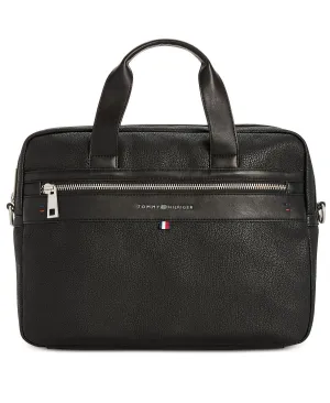 Men's Tommy Hilfiger Pebble Faux-Leather Leo Briefcase, black