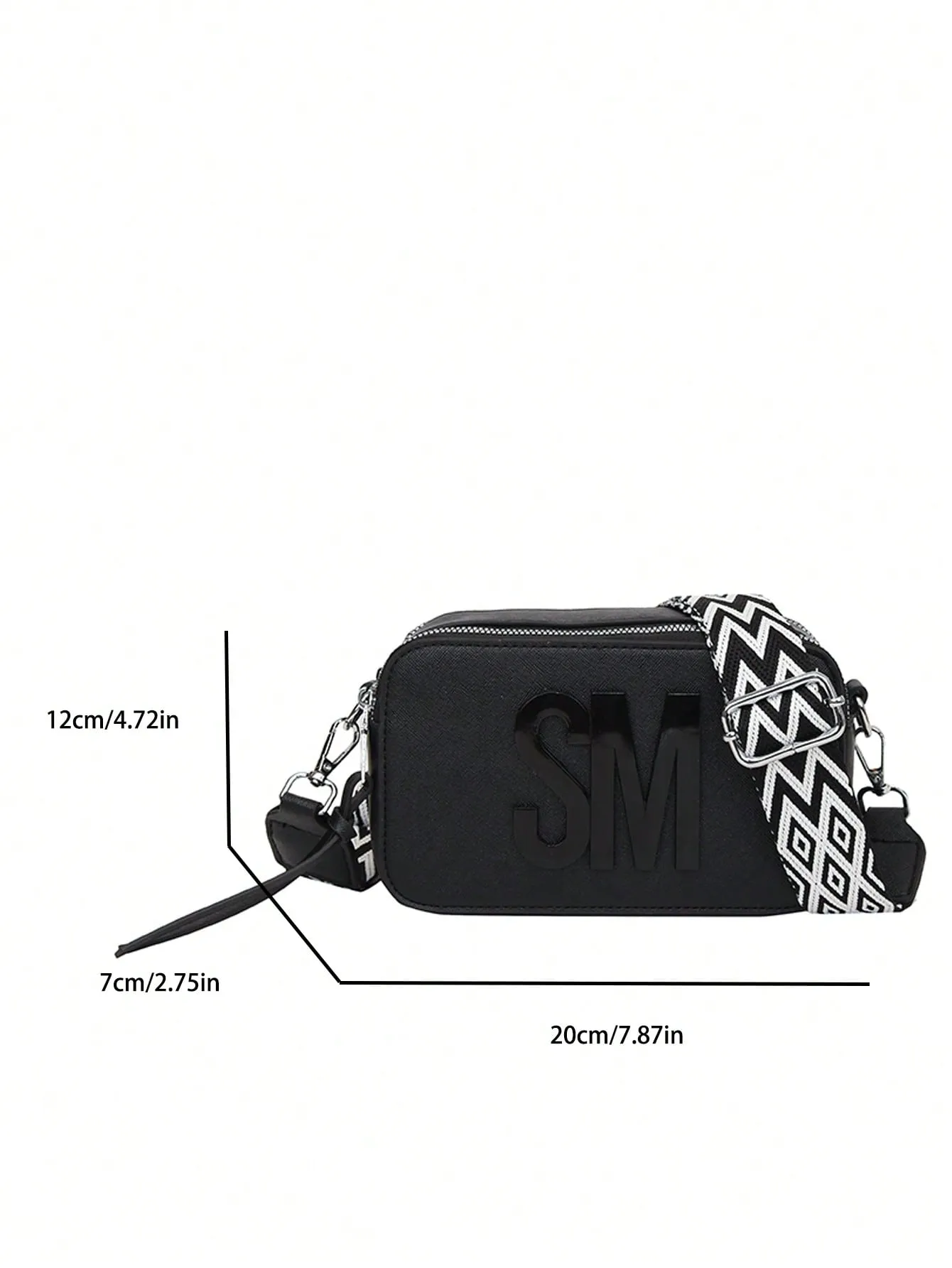 Mini Women's Solid Color Metal Accents Decorated Wide Strap Crossbody Box Bag