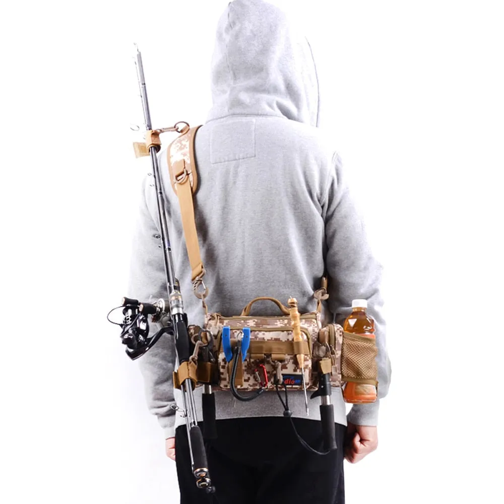 Multifunctional Fishing Bag Large Capacity Storage Fishing Tackle Lure Box Shoulder Bag Canvas Waist Bags Outdoor Sports Handbag