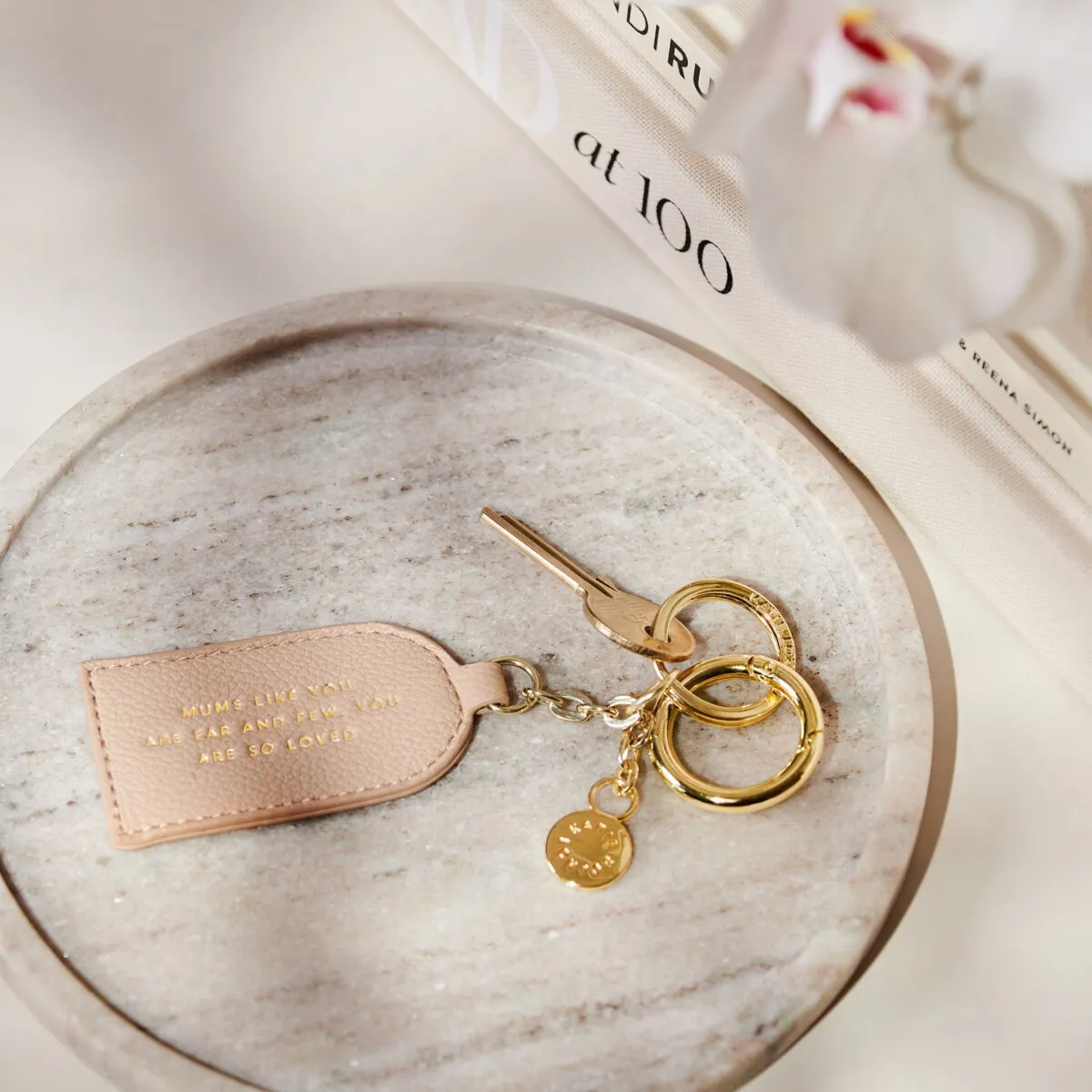 'Mum' Keepsake Charm Keyring | Nude Pink