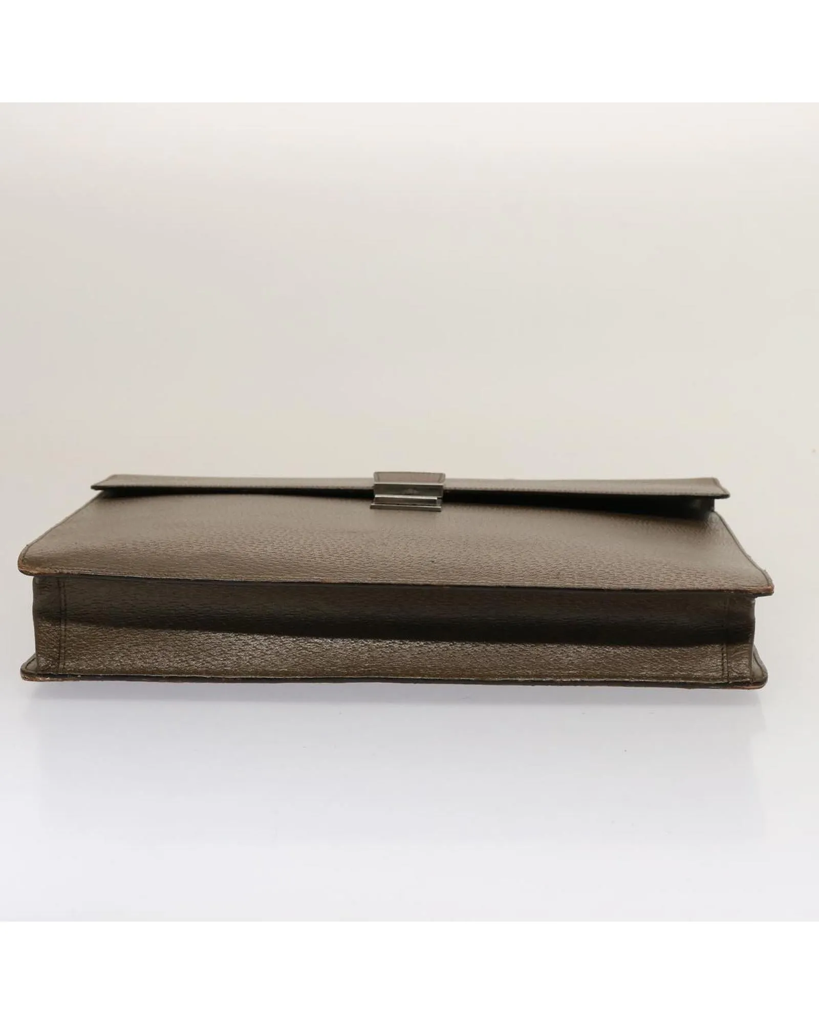 PRADA Saffiano Leather Briefcase Brown 2VE368
