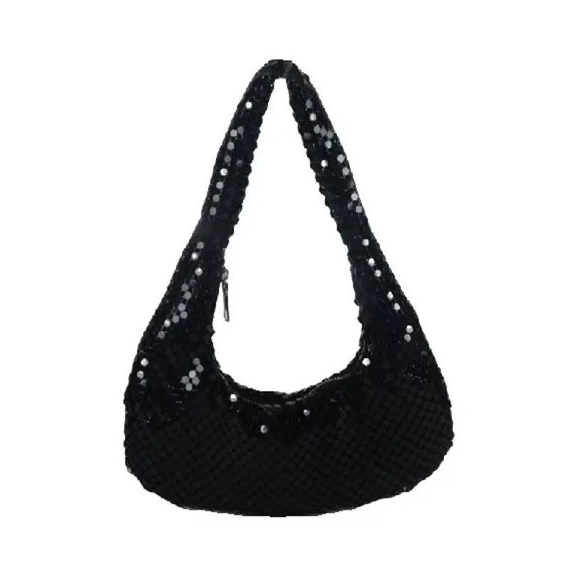 Pre Order:  Casual Aluminum Sequin Armpit Shoulder Bag