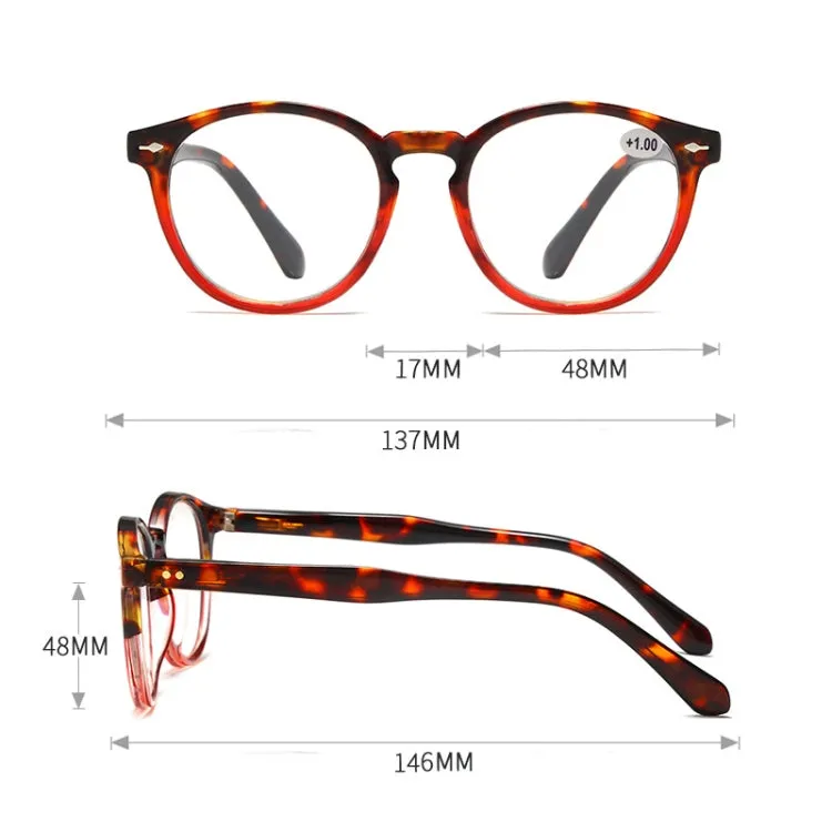 Retro Flexible Durable Portability HD Presbyopic Glasses  300(Beanflower)