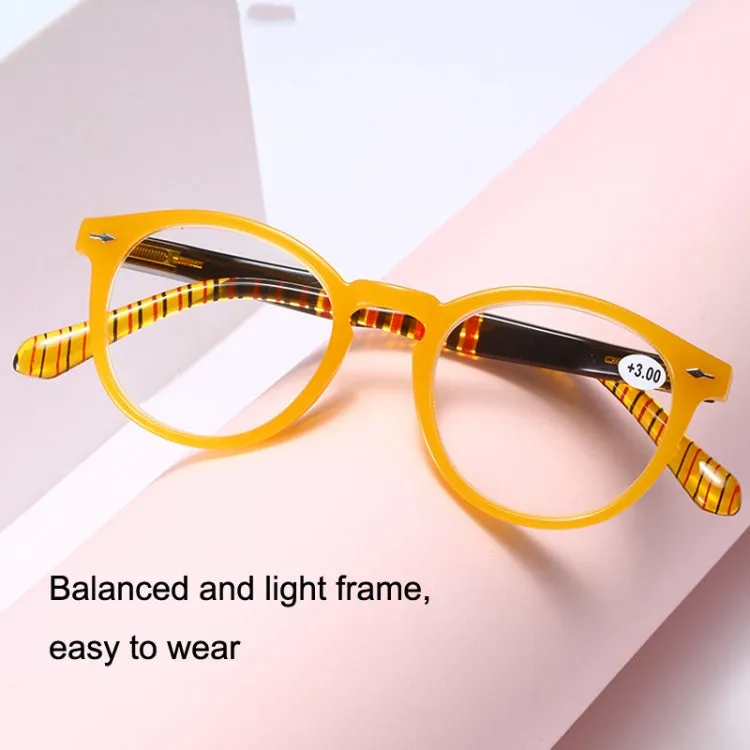 Retro Flexible Durable Portability HD Presbyopic Glasses  300(Beanflower)