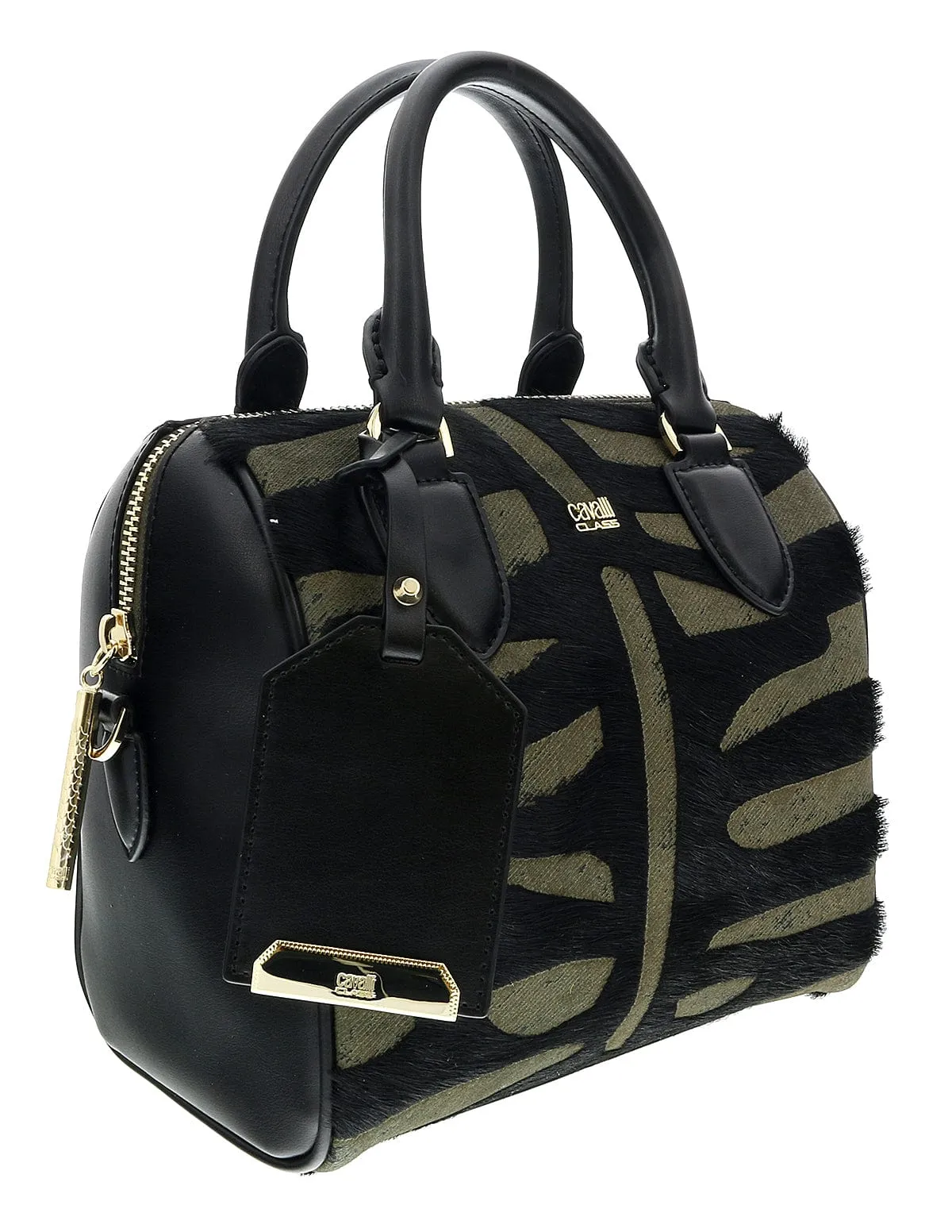 Roberto Cavalli HXLPHH 999 Black/Olive Bowling Bag