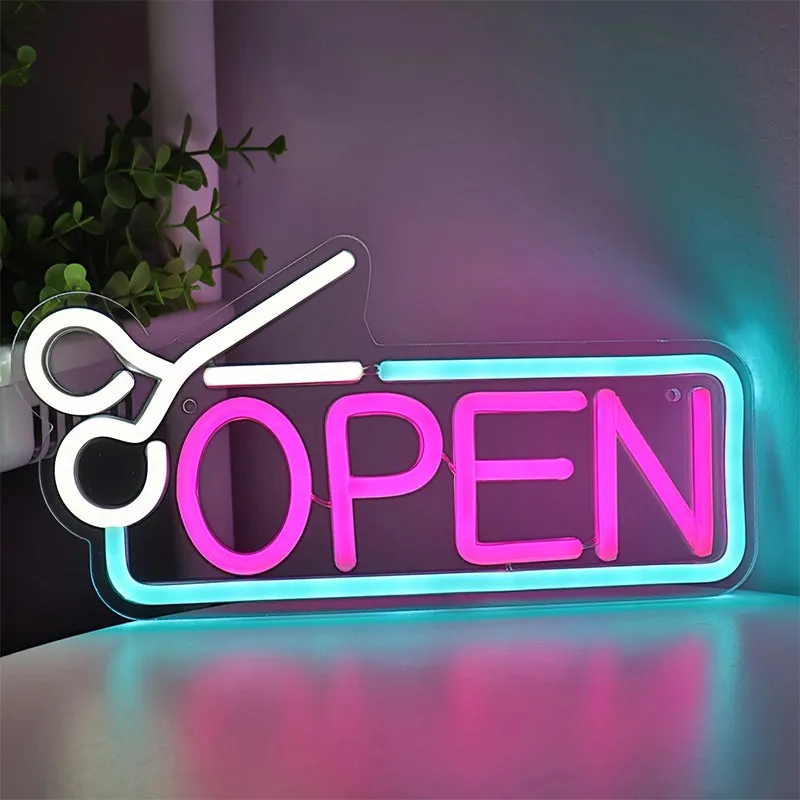 Scissor Open Neon Sign