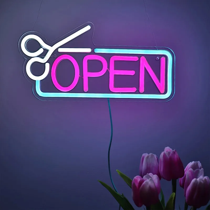 Scissor Open Neon Sign