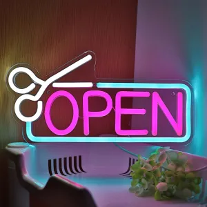 Scissor Open Neon Sign