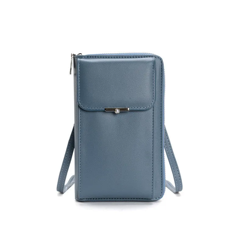 Stylish Women's Small Zipper Crossbody Shoulder Bag & Long Wallet
