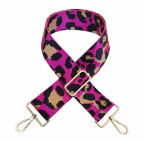 Thomas and Lee Company Hot Pink 29"-52" Cheetah Bag Strap
