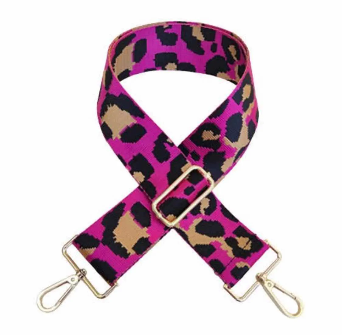 Thomas and Lee Company Hot Pink 29"-52" Cheetah Bag Strap