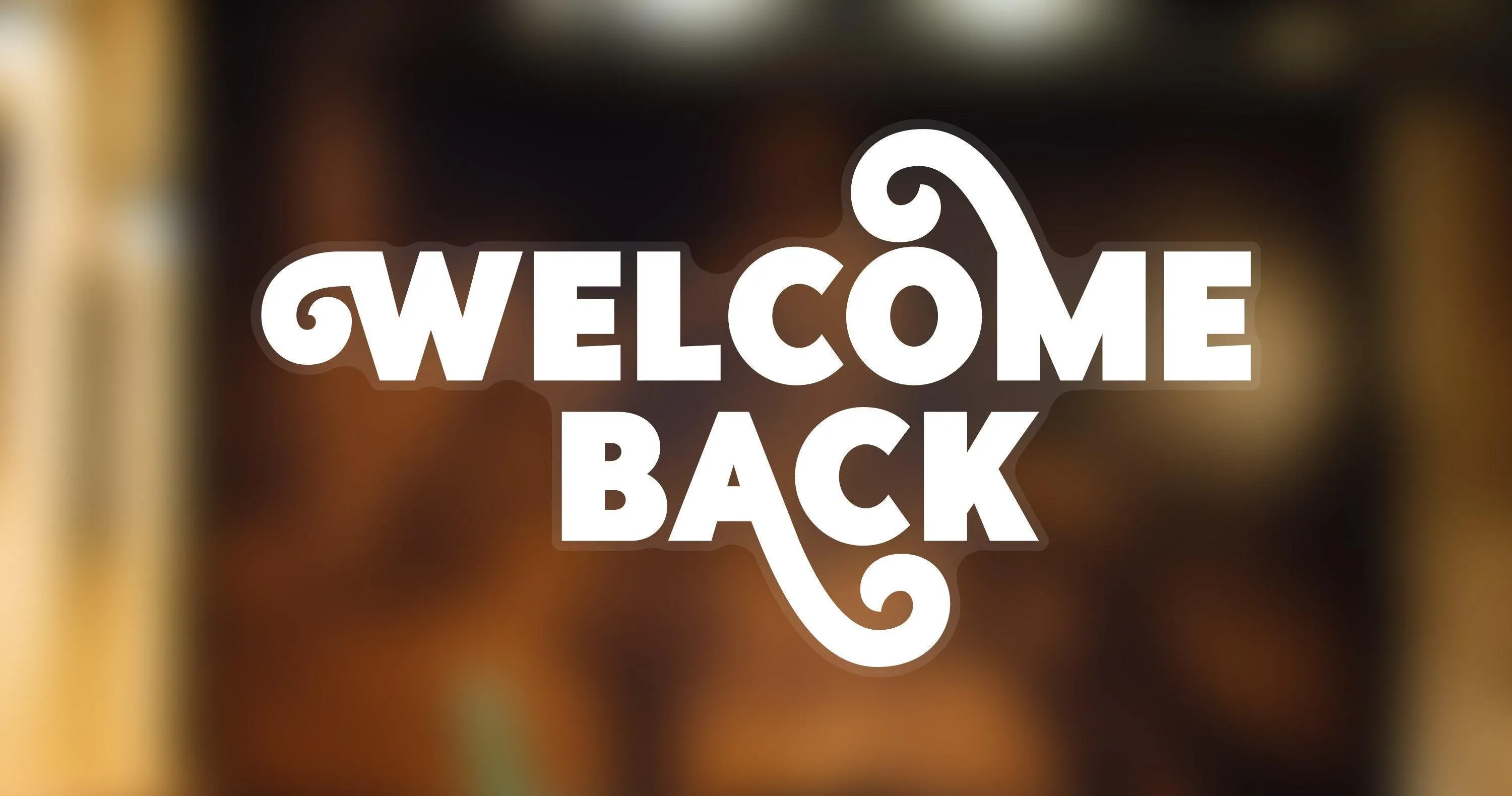 Welcome Back - White Single-sided Window Cling Sticker