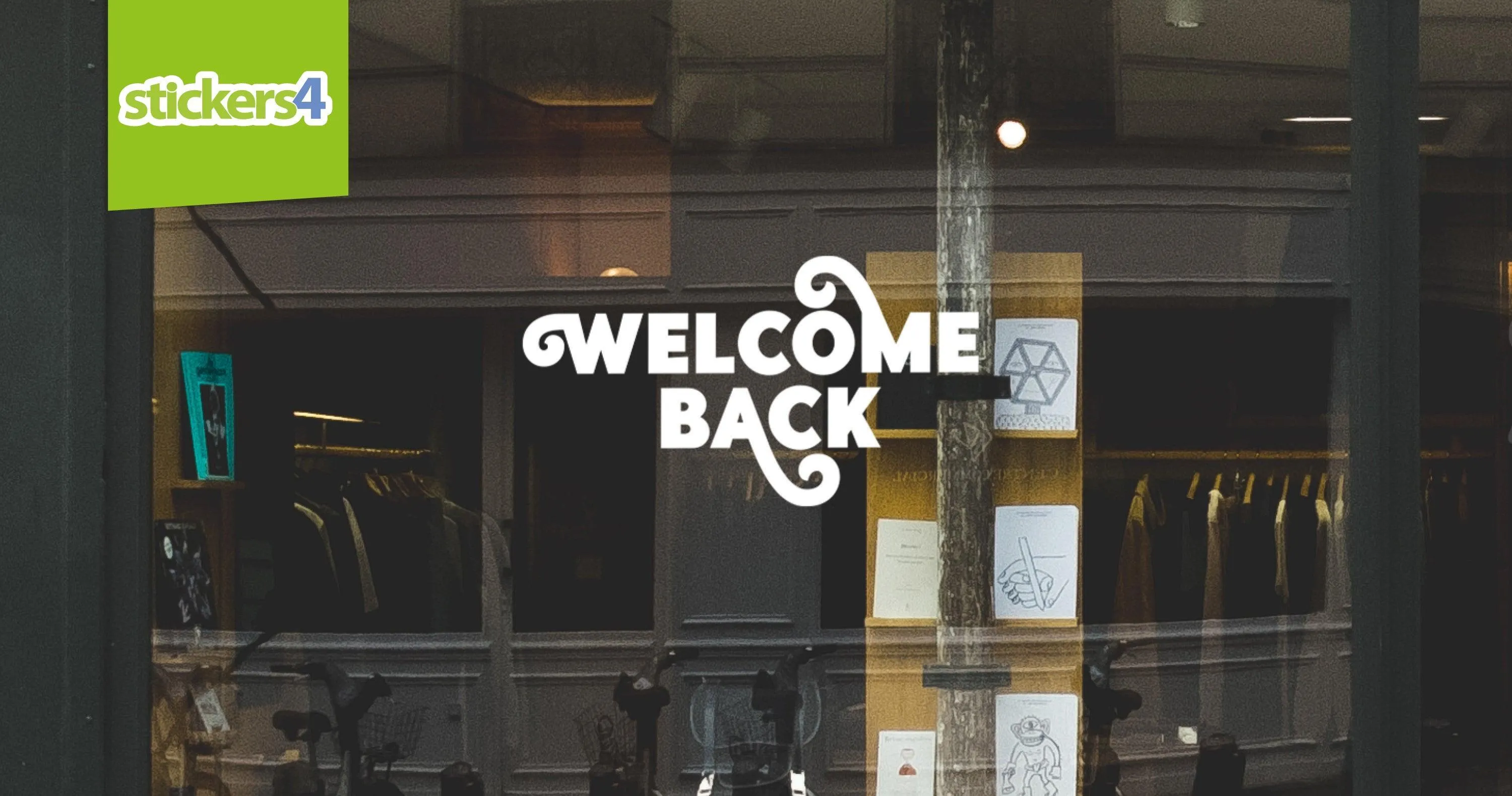 Welcome Back - White Single-sided Window Cling Sticker