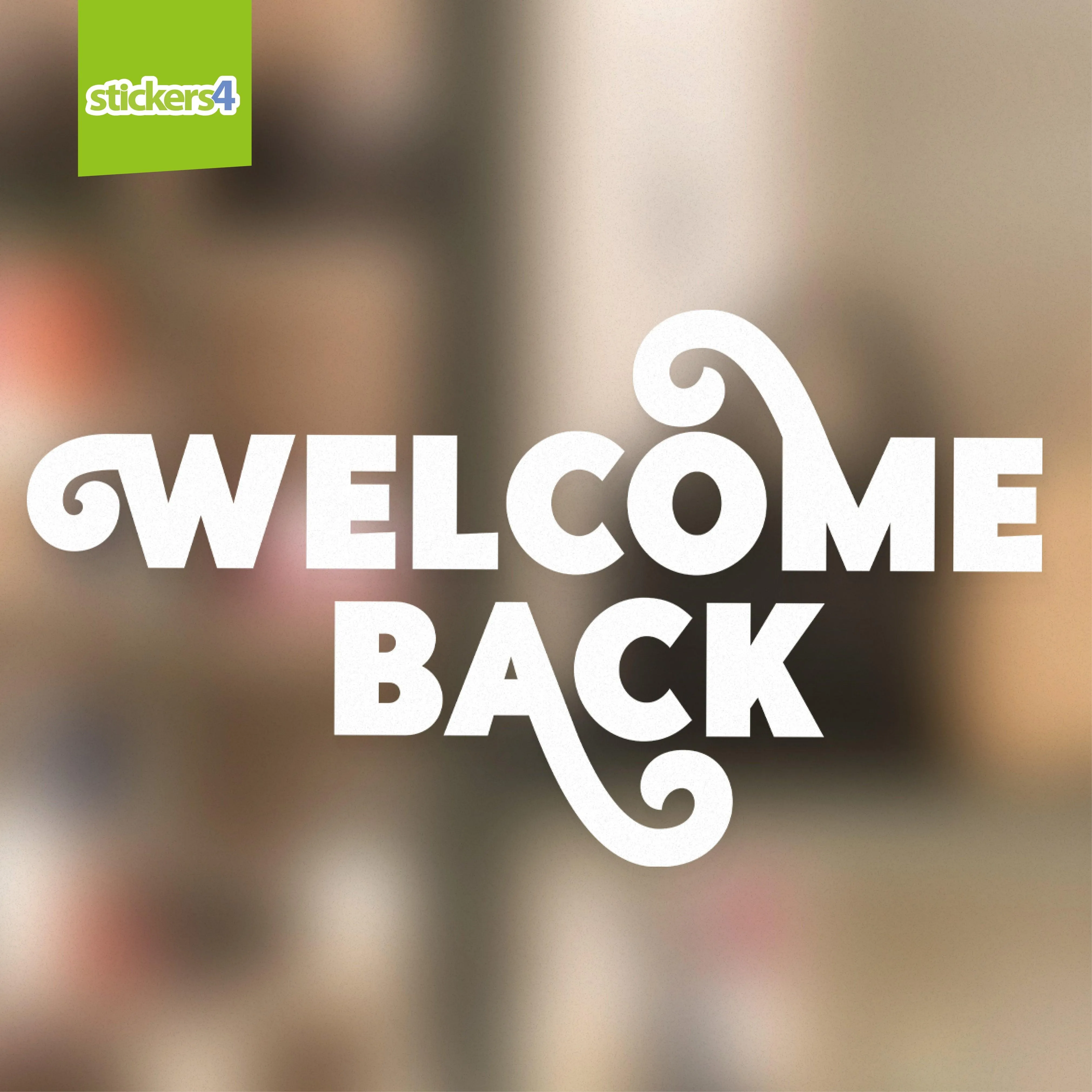 Welcome Back - White Single-sided Window Cling Sticker
