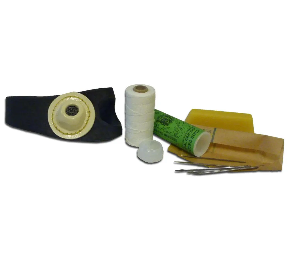 Wm. Smith & Son Sail Repair Kit: Sailmakers' Needles, 5-ply Thread, Right-handed Sewing Palm, and Beeswax